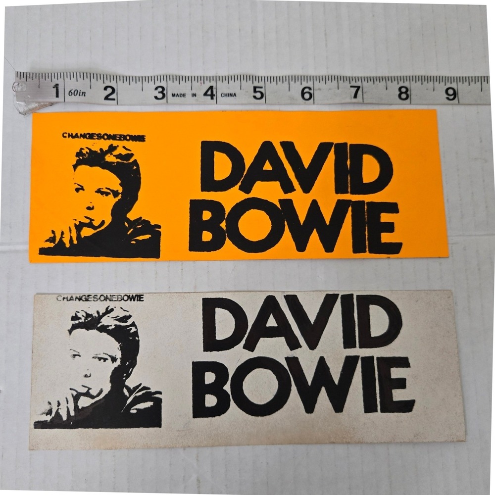 Vintage 1976 David Bowie ChangesOneBowie Promo Bumper Sticker Lot of 2 70s Glam